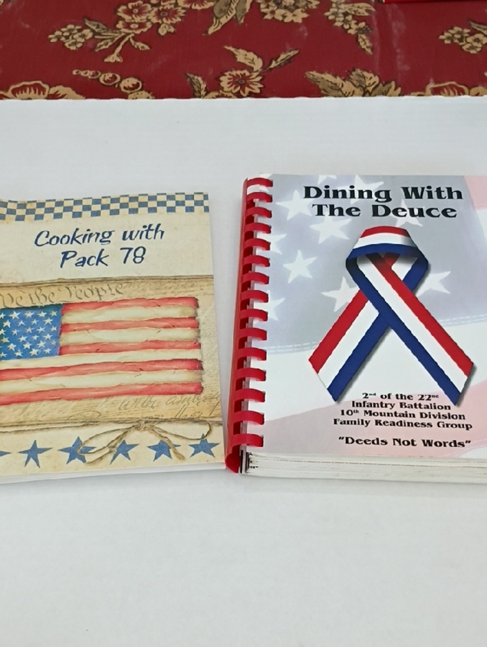 Vintage Red, White & Blue Patriotic Spiral Cookbook Set